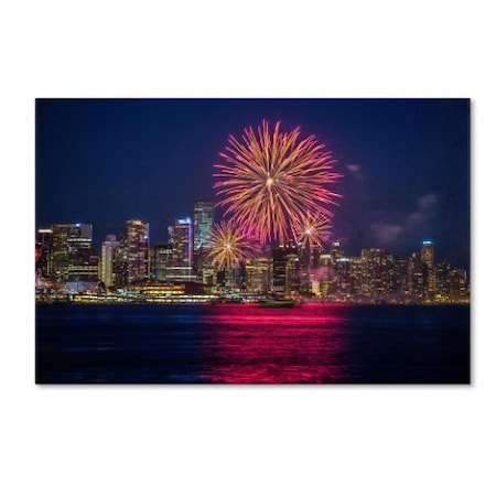Pierre Leclerc 'Vancouver Fireworks' Canvas Art,22x32